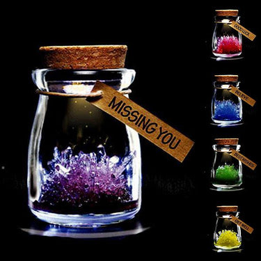 Magic Crystal Growing Jar Kit (Various Colors And Messages)